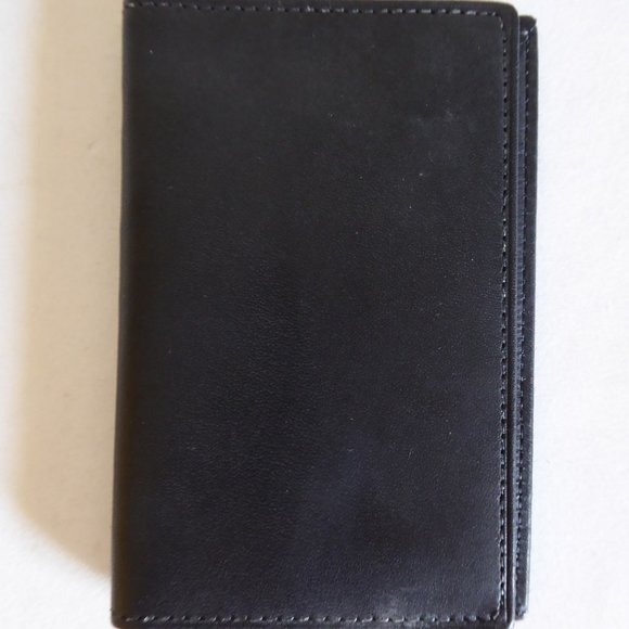 HUGO BOSCO CO. SADDLER BRAND MENS BLACK LEATHER WALLET BILLFOLD (NEW WITH TAGS) - Picture 2 of 7